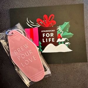 Starbucks Reserve Roastery ‘Brew Pour Love’ Soft Powder Pink Keychain